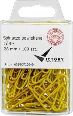 Victory Office Products Victory Office Kontorstifter 28 Mm 100 Stk. Runde Belagte Gule Plastbeholder Hengende