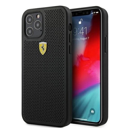 Ferrari On Track Hardcase til iPhone 12 Pro Max 6,7" Svart Perforert