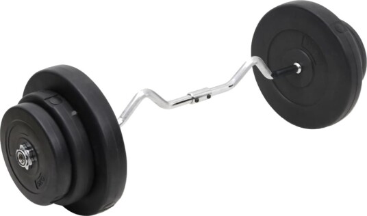 vidaXL Curl-vektstang med skiver 60 kg
