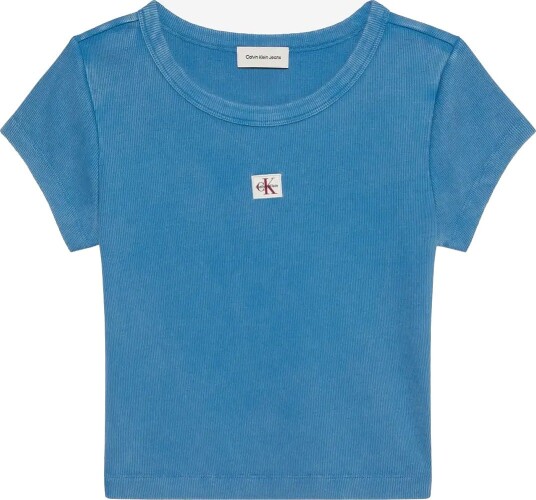 Calvin Klein Jeans Ss Woven Label Crewnck Tee   Was   WINTER BLUE   S