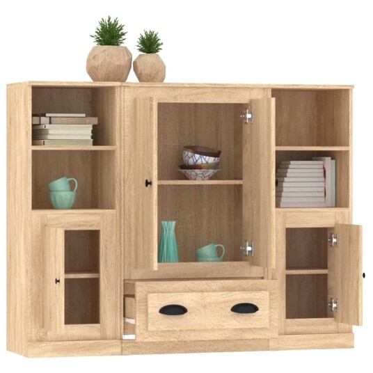 vidaXL Highboards 3 stk sonoma eik konstruert tre vidaXL Highboards 3 stk sonoma eik konstruert tre