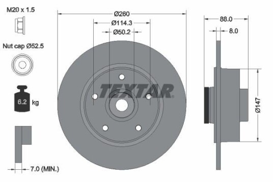 Bremseskive TEXTAR 92196003