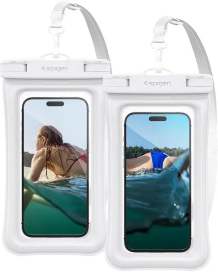 Spigen A610 Vanntett Mobildeksel - 2-Pack Hvit Gjennomsiktig