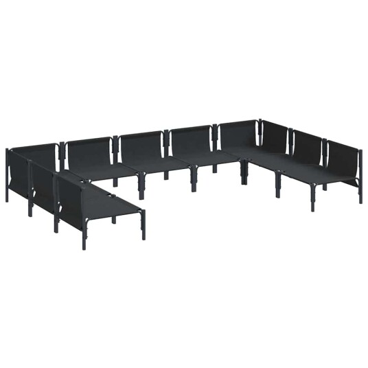 Hagesofa Set 9 pcs Antrasitt Stål