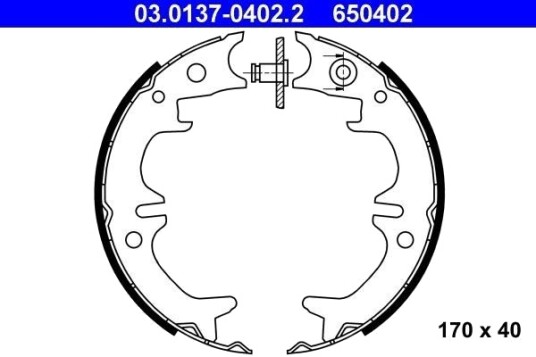 Bremseskosett, håndbrems ATE 03.0137-0402.2