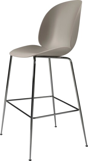 Gubi Beetle Barkrakk H75 Konisk Base Sort Sort Krom/ Ny Beige Gubi Beetle Barkrakk H75 Konisk Base Sort Sort Krom/ Ny Beige