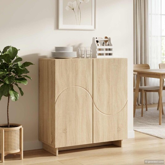 vidaXL Skjenk Sonoma eik 67 x 34,5 x 75 cm Konstruert tre
