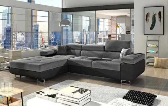 Seksjon Eltap Armando 289x85x203 cm Sawana 21 Soft 11 Grå Svart Venstre Seksjon Eltap Armando 289x85x203 cm Sawana 21 Soft 11 Grå Svart Venstre