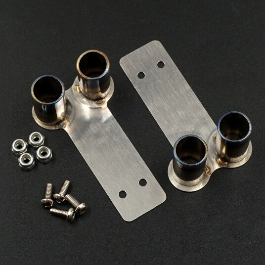 Yeah Racing 1/10 Scale Accessory Stainless Steel Dual Muffler Ex