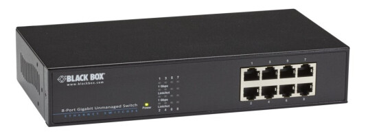 Black Box Gigabit Unmanaged Switch - Switch - 8 X 10/100/1000 - Rackmonterbar