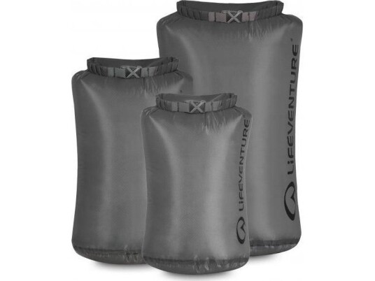 Lifeventure Ultralight Dry Bag Multipack (5L, 10L, 25L), Grey