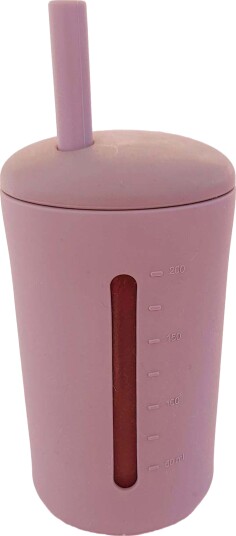 Summerville Organic Silikonkopp med Sugerør, Dusty Rose