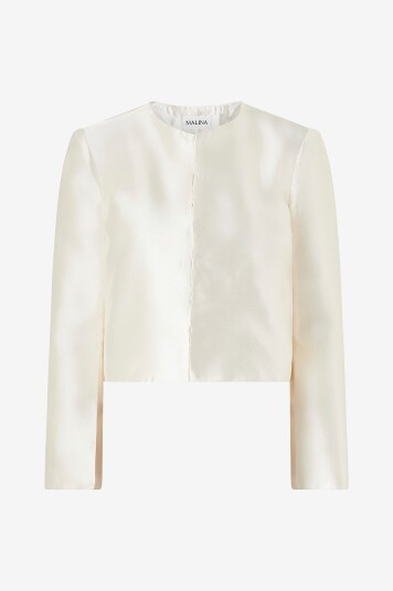By Malina - Bluse Ruthie Cropped Long Sleeve Blouse - Hvit
