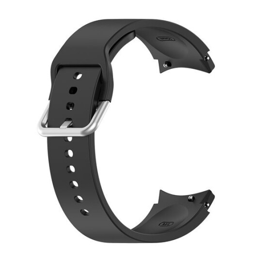 Silikonarmbånd Samsung Galaxy Watch 4 Sort med Sølvspenne Silikonarmbånd Samsung Galaxy Watch 4 Sort med Sølvspenne