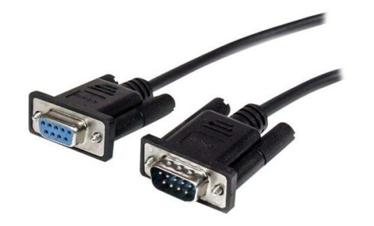 StarTech 2m DB-9 Seriellforlengelseskabel Svart