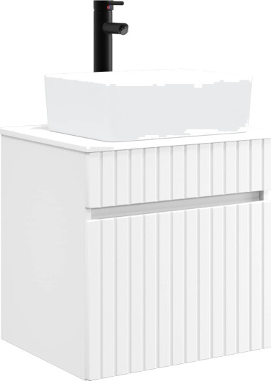 Vegghengt servantkommode Hvit 49 x 41 x 63 cm Konstruert tre Vegghengt servantkommode Hvit 49 x 41 x 63 cm Konstruert tre