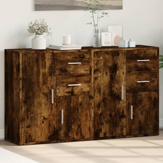 Skjenker 2 røkt eik 60x31x70 cm konstruert tre