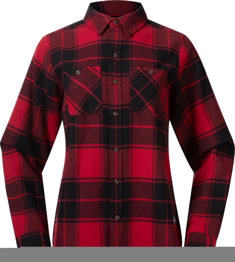 Bergans Women"s Nordmarka Flannel Shirt Red/black Check S Bergans Women"s Nordmarka Flannel Shirt Red/black Check S