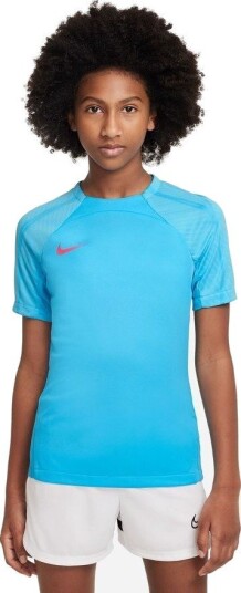 Nike Trenings T Skjorte Dri FIT Strike   Blå/Rosa Barn størrelse XL: 158 170 cm
