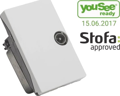 Td101e Slutdåse Tv Hvid Til Fuga 50X77
