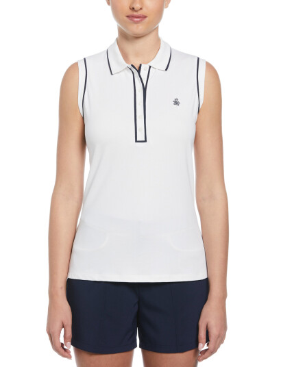 Original Penguin Golf Sleeveless Veronica Polo - White - L