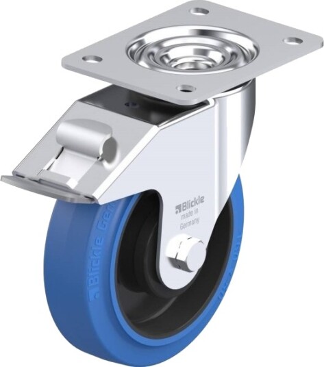 Blickle 655142 Le-Poev 160Ka-Fi-Sb Styrehjul Med Brems, Hjuldiameter 160 Mm, Bæreevne (Maks.) 300 Kg, 1 Stk