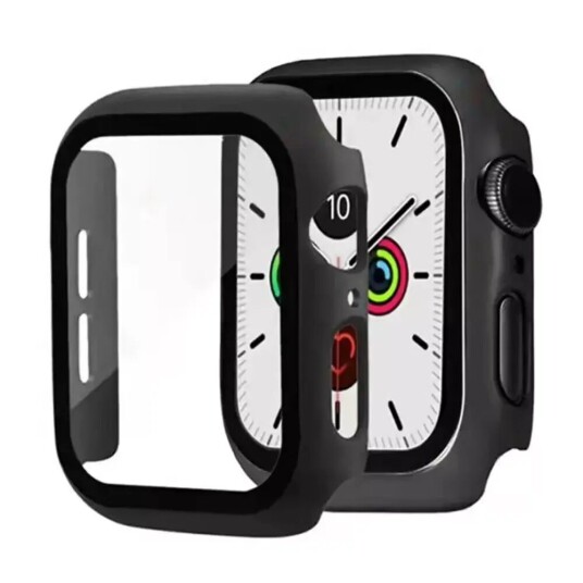 INCOVER Apple Watch 9/8/7 (41mm) Hardplastdeksel med innebygd skjermbeskytter - Svart INCOVER Apple Watch 9/8/7 (41mm) Hardplastdeksel med innebygd skjermbeskytter - Svart