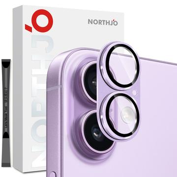 Northjo iPhone 17 Full beskyttelse matt metall og kameralinsebeskyttelse i herdet glass   Lilla