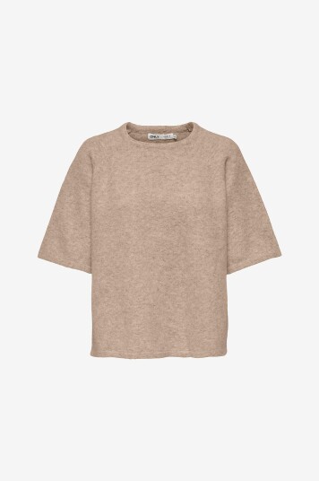 Only - Topp onlElla 2/4 O-neck Pullover - Beige