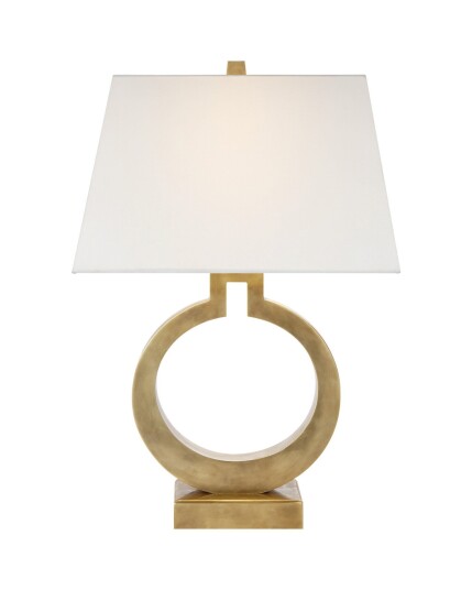 Ring Form bordslampa antik mässing L