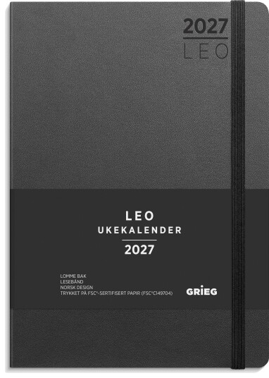 Ukekalender GRIEG Leo A5 Lite 2027 sort