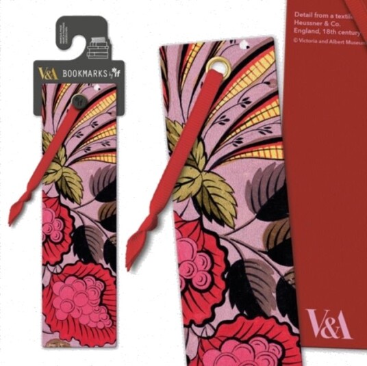 V&A Bookmark - Pink Berry Textile