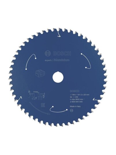 Bosch 184 mm Expert Sagblad for Aluminium med 54 Tenner