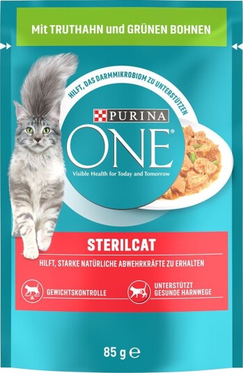 Purina One Våtfôr Sterilcat Og Grønne Bønner Kalkun 26 X 85 G