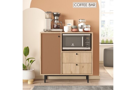 Donae Kommode 88 cm Eik/Rød