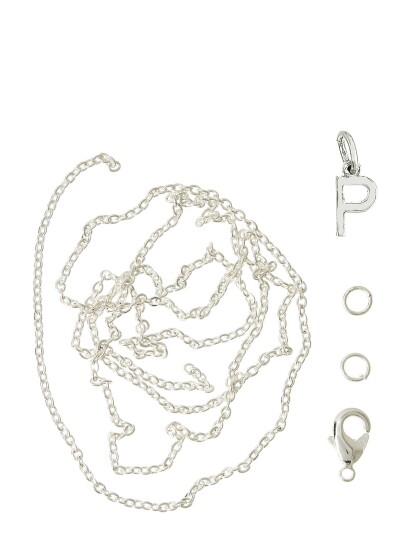 Me & My Box Letter P Sp With O-Ring, Chain And Clasp - Silver - ONE SIZE