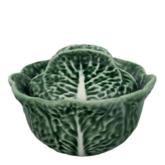 Bordallo Pinheiro   Cabbage skål m/lokk 13,5 cm kål grønn
