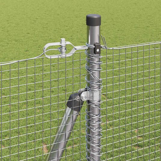  Sveiset Trådgjerde med 13 flensede stolper 1.6x50 m Galvanisert stål