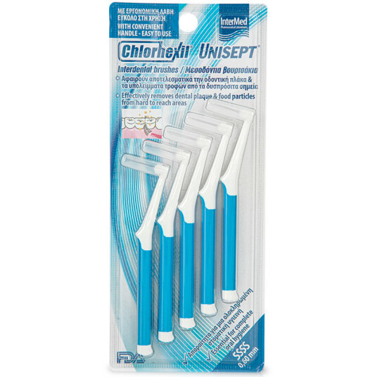 Chlorhexil Unisept Interdentalbørster 5 pcs. SSSS 0,6 mm Chlorhexil Unisept Interdentalbørster 5 pcs. SSSS 0,6 mm