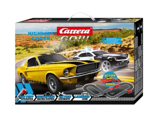 Carrera Go!!! Highway Chase Racingkjøretøy Og Banesett 5 År Flerfarget