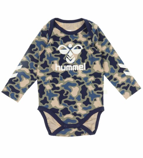 Hummel Body I/e hmlSteen Vetiver Camouflage m. Logo 74 Langermet Body Blå Grønn