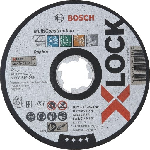 Bosch 125 mm X-LOCK Multi Construction Kappeskive