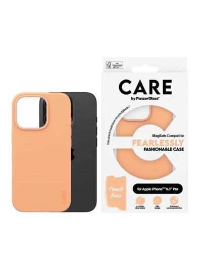 CARE by PanzerGlass Fashion MagSafe Baksidedeksel Fersken iPhone 16 Pro