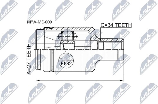 Nty Drivknute drivaksel NTY NPW ME 009