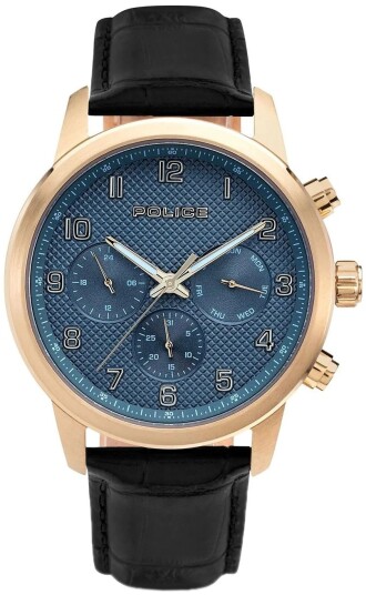 Police Herreklokke PEWJF0030401 SET B Raho Blå/Lær Ø44 mm