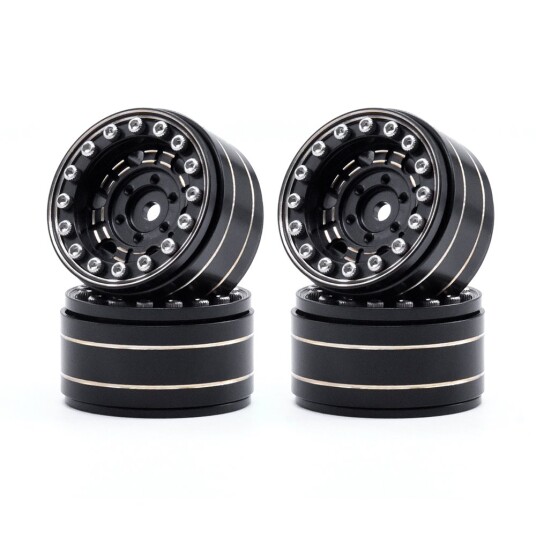 HobbyDetails Brass Beadlock Rims Gold/Black 170g