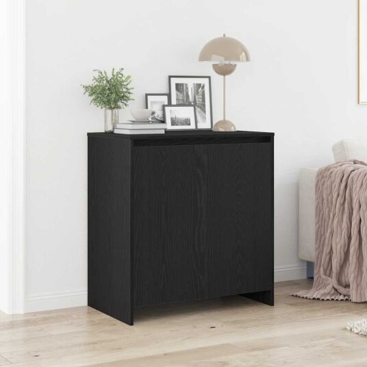  Skjenk svart eik 70x41x75 cm konstruert tre