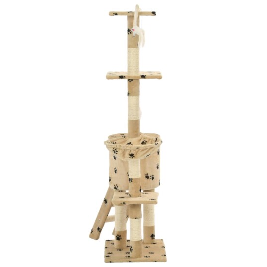 Vidaxl Kloretre Med Klorestolper I Sisal 138 cm Poteavtrykk Beige