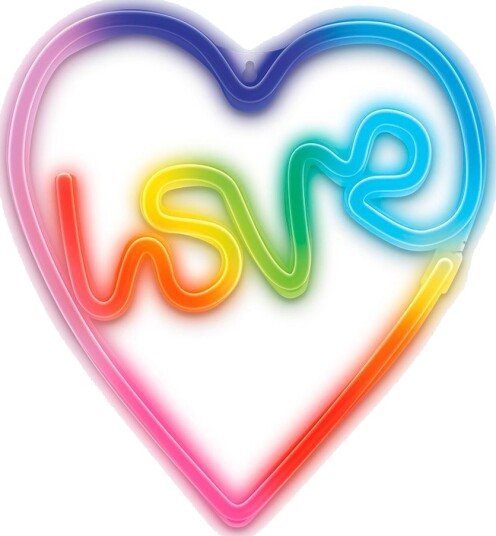 Forever Light LED RGB Neon Skilt USB Love in Heart
