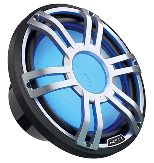 Hertz HMS 12 B4-LD-G marine subwoofer 12", 4 Ohm, Hvit, 500W RMS, RGB LED